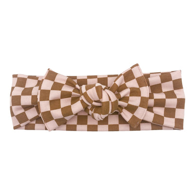 Blush Checkers | Headwrap Bamboo/cotton 1