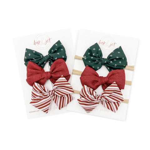 Classic Holiday 3-pack | Midi Bows Bow Set Bamboo/cotton 1