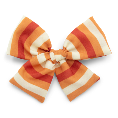 Orange And Red Stripe | Midi Bow Bamboo/cotton 1